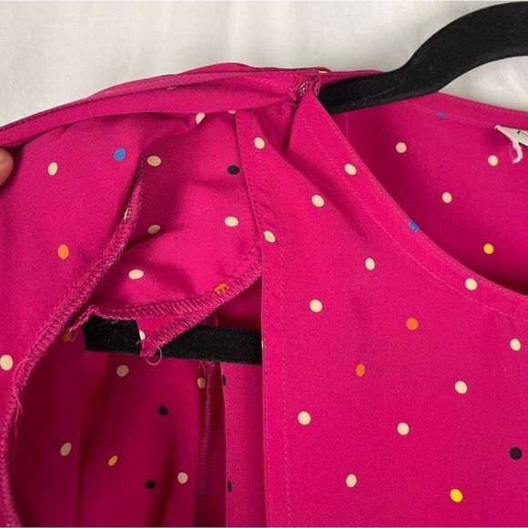 Albert Nipon Pink Vintage 80’s Polka Dot Midi Dress - Women’s 12 - Picture 7 of 7